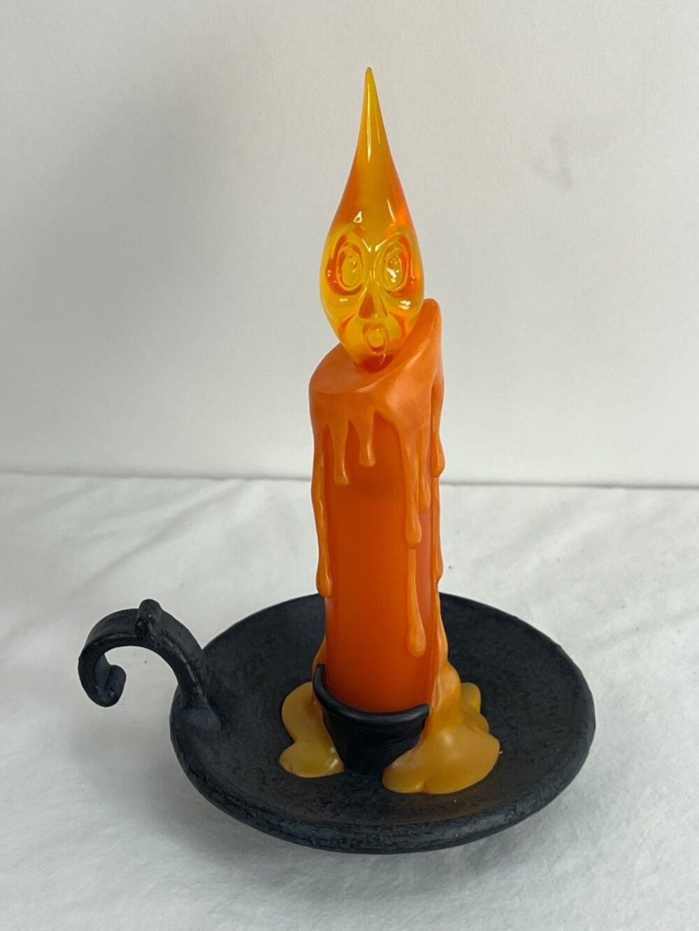 Hallmark Halloween Flickering Light Haunted Candle Ghost Face Works